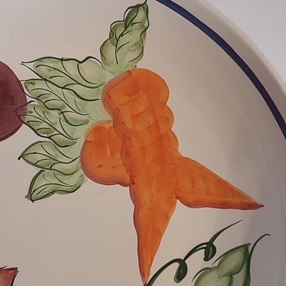 Rare Vintage Bon Appétit Large Pasta/Salad Serving Bowl, Vegetable Motif - Picture 8 of 13